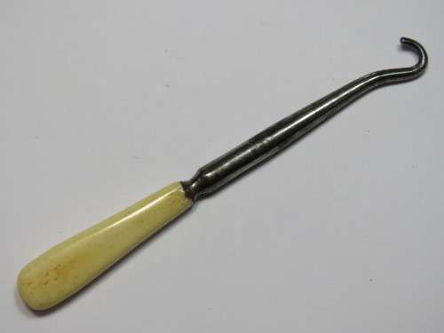 Vintage boot lace puller with bone handle