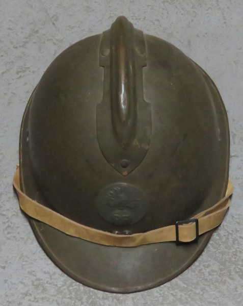 WW2 French M26 Adrian helmet with RF badge (Republique Francaise) and 1951 replacement liner