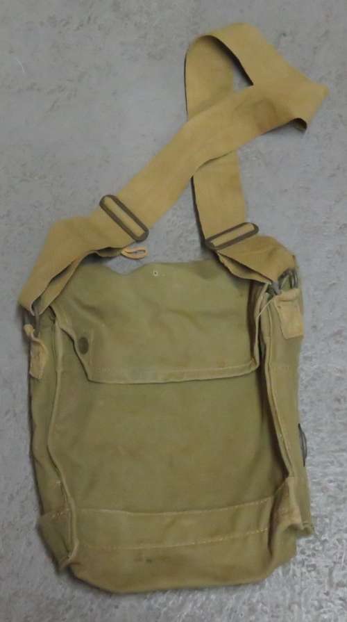 1942 WW2 British gas mask bag with shoulder strap