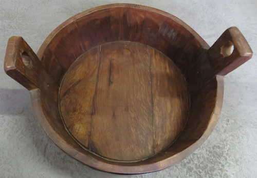 Vintage wooden bucket for washing feet - 36 x 36 cm