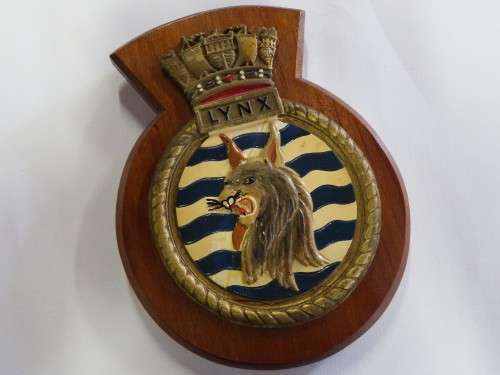 Vintage HMS Lynx ships plaque - Damaged