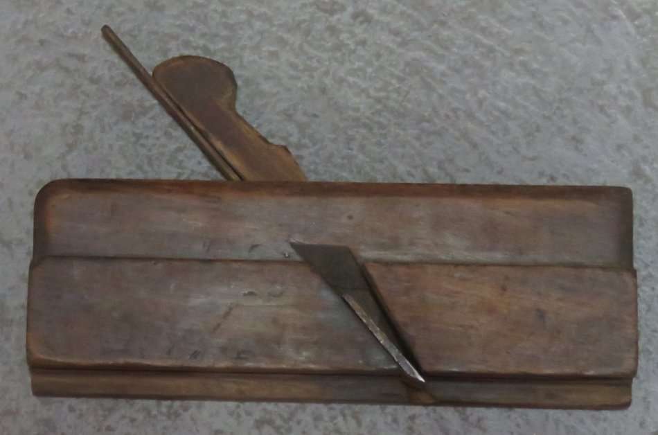 Antique wooden hand plane for tongue and grooves