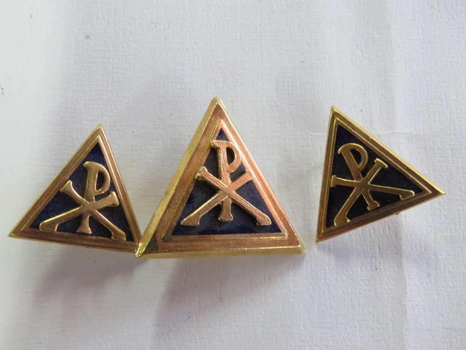 Lot of 3 SADF Chaplin shoulder badges  - 1 Full size and 2 mess dress