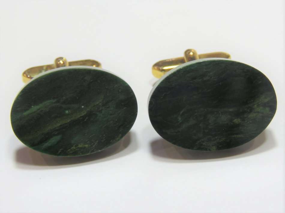 Pair of vintage malachite cufflinks