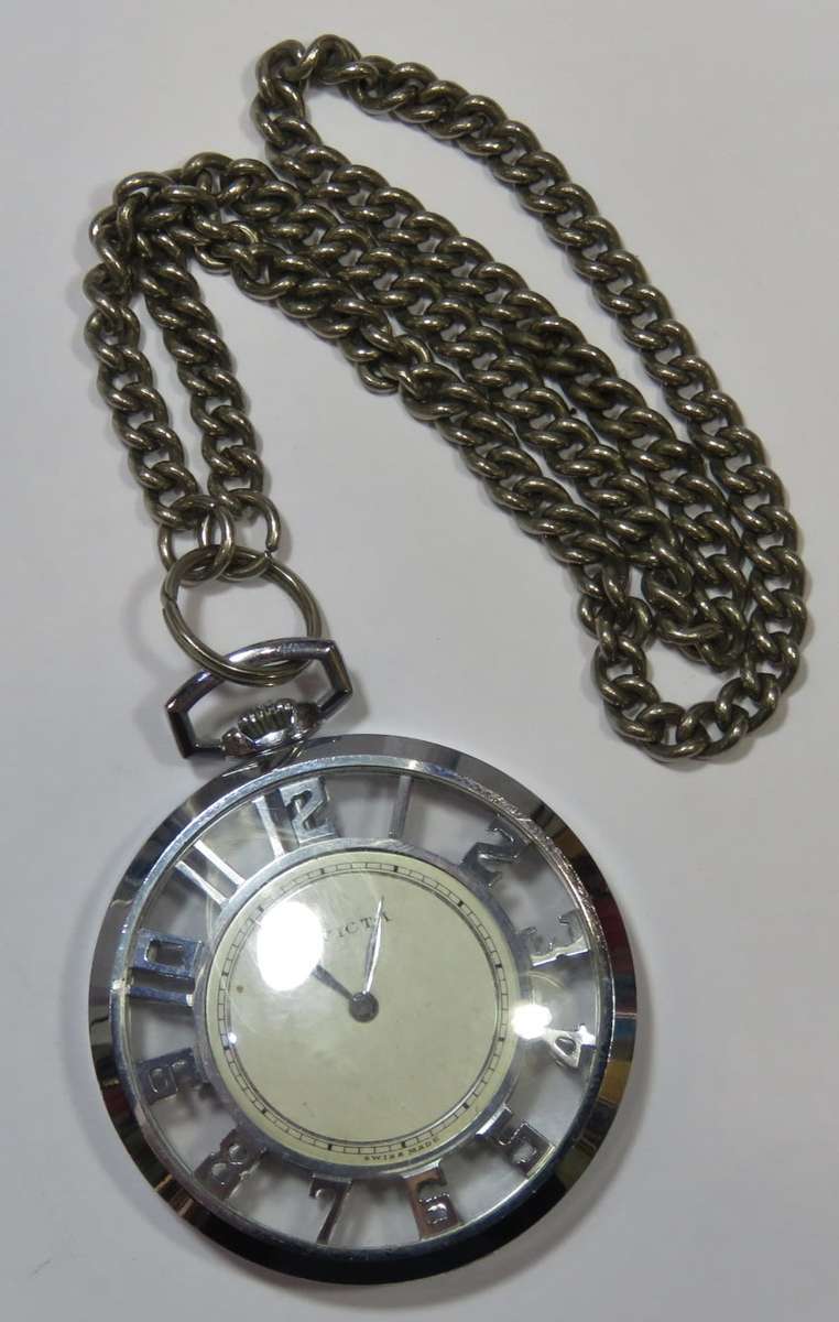 Vintage Invicta pocketwatch with see through case - Working