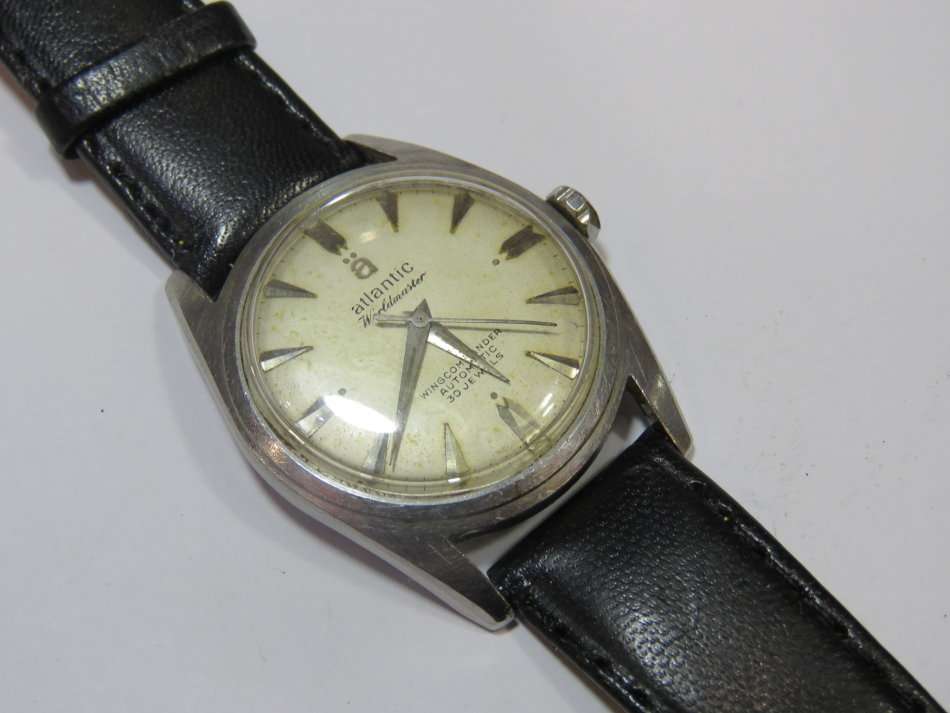 Vintage Atlantic Worldmaster Wingcommander Automatic mens watch  - Working