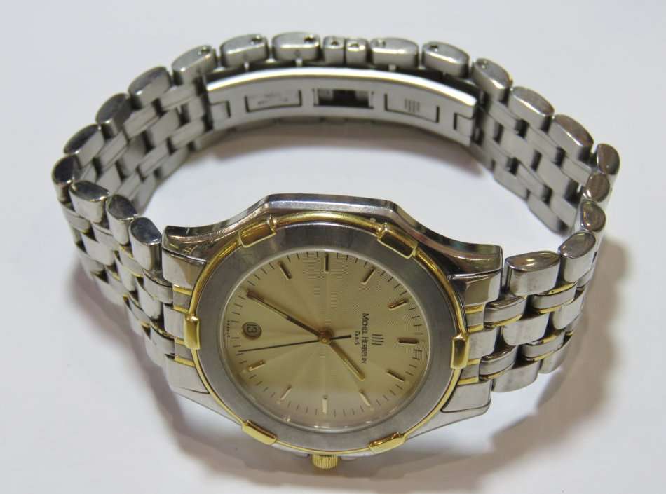 Michel Herbelin Safari two-tone mens quartz watch - Very good working condition