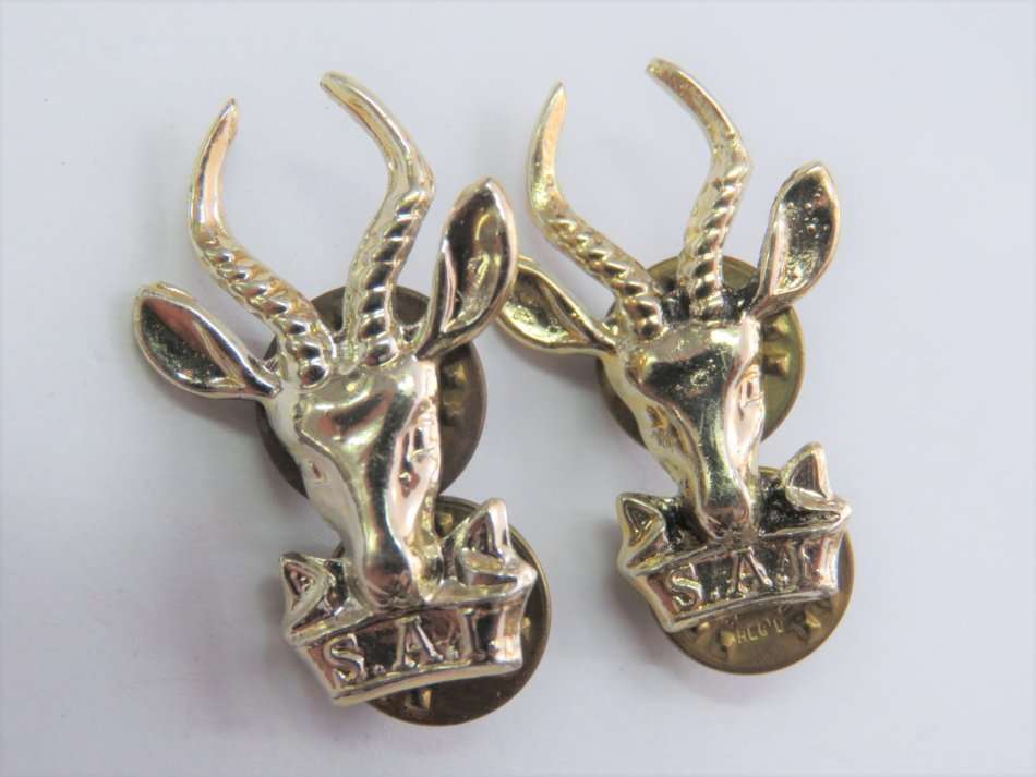 Pair of SA Infantry collar badges