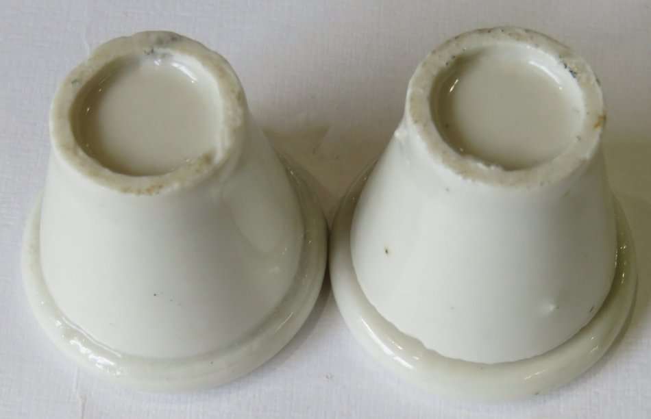 Lot of 2 antique ceramic inkwells