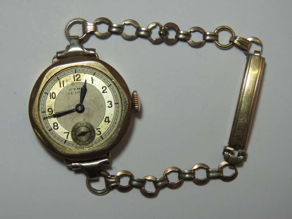 Vintage Cyma Deluxe gold plated manual wind ladies watch - No glass