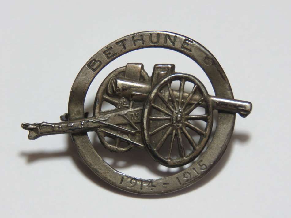WW1 Bethune 1914-1915 pin badge - No pin