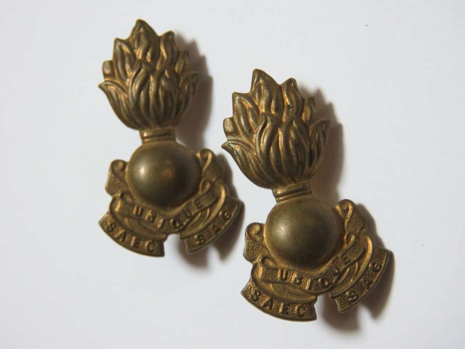 Pair of SA Engineers corps collar badges