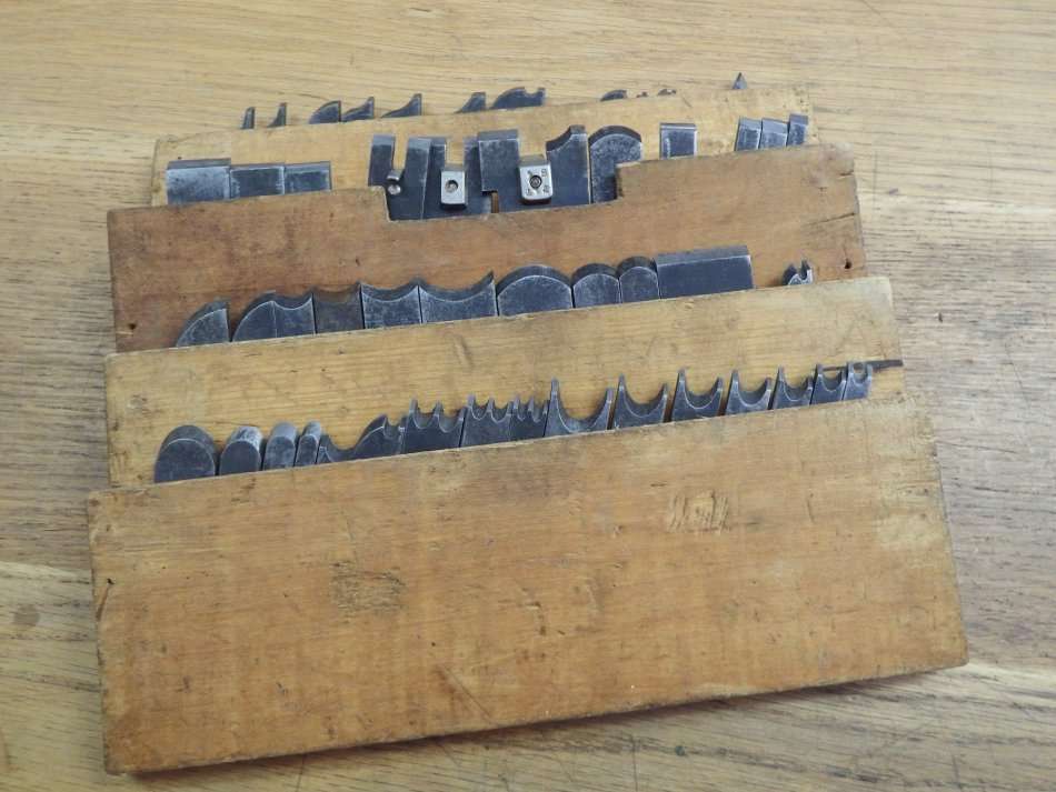 4 Boxes with Stanley #55 combination plane cutters - Not complete