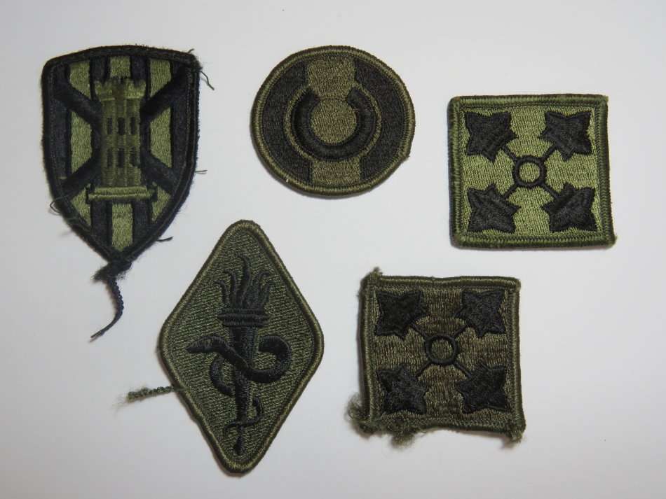 Lot of 5 US Army cloth badges
