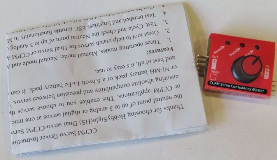 HobbySiglo Dual Servo CCPM tester - Not tested