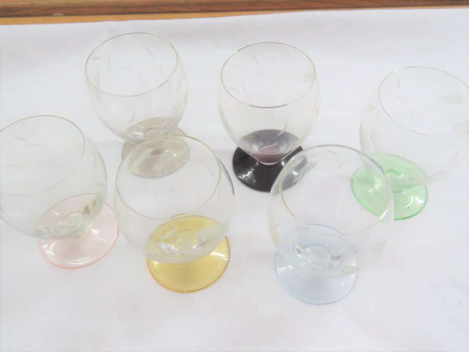 Vintage set of 6 Vitria hand cut glasses