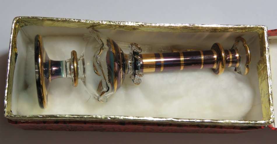 Beautiful handmade glass mini perfume holder