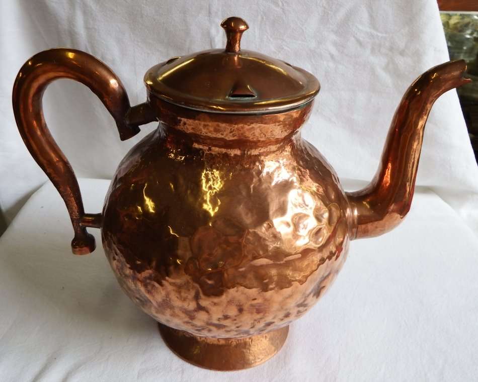 Antique copper teapot