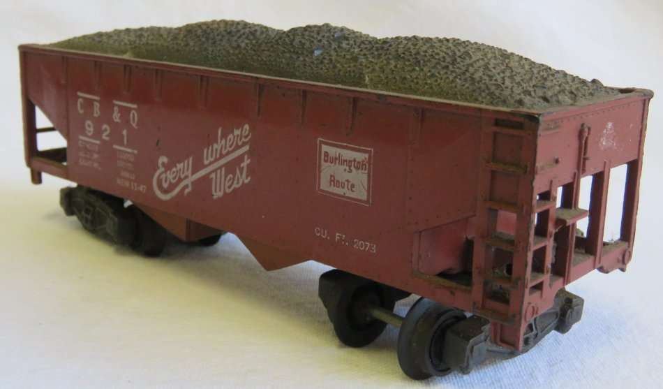Vintage Burlington Route Every Where West Coal America Flyer Wagon - S-Gauge - Possibly Lionel