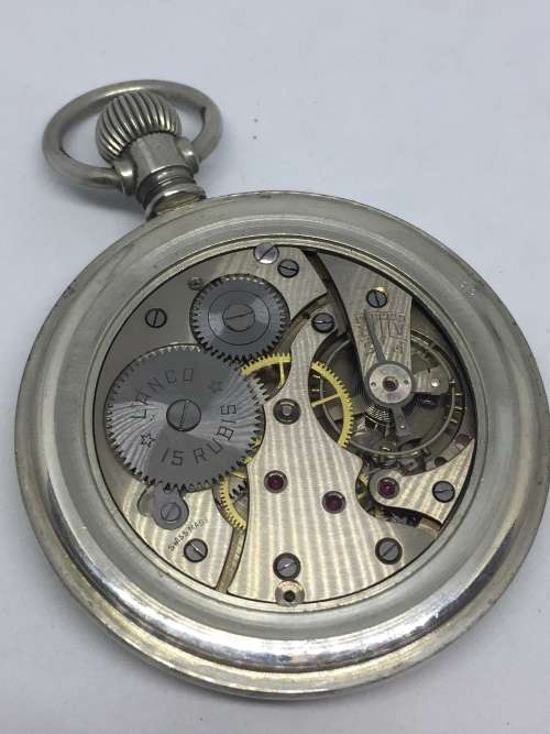 Vintage Lanco pocketwatch with numeral dial - working