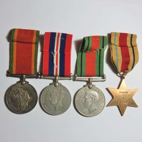 Set of 4 WW2 medals issued to C297991 J Pieterse