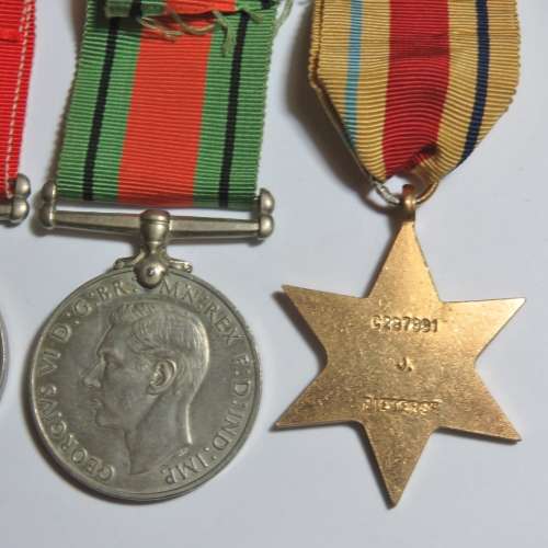 Set of 4 WW2 medals issued to C297991 J Pieterse