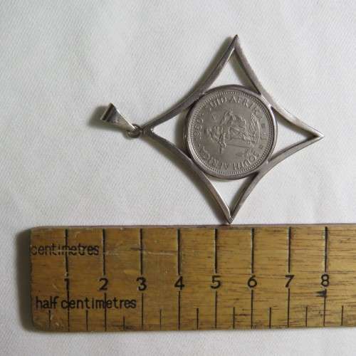 Sterling silver pendant with 1960 SA Union 1 Shilling