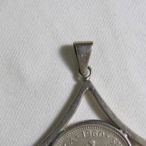 Sterling silver pendant with 1960 SA Union 1 Shilling