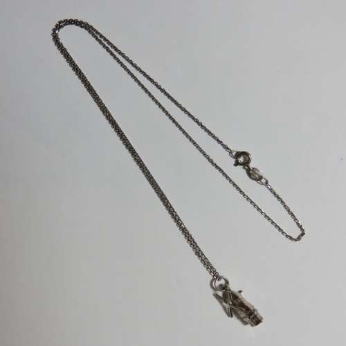 Sterling silver necklace with dutch windmill pendant - Weighs 2,2 grams