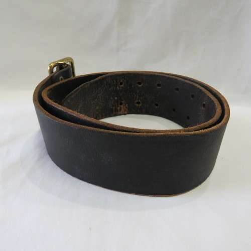 Old Police black leather belt - Length 98 cm