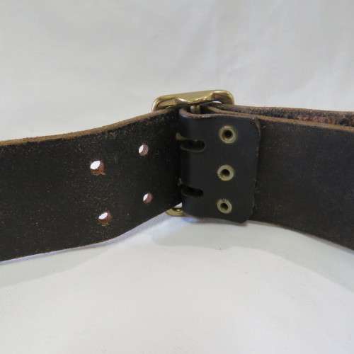 Old Police black leather belt - Length 98 cm