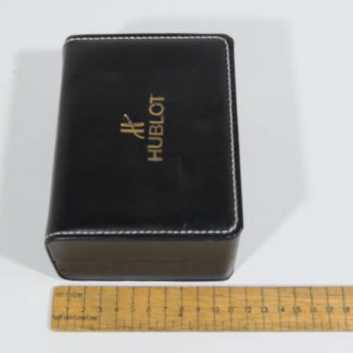 Vinyl watch case with Hublot logo