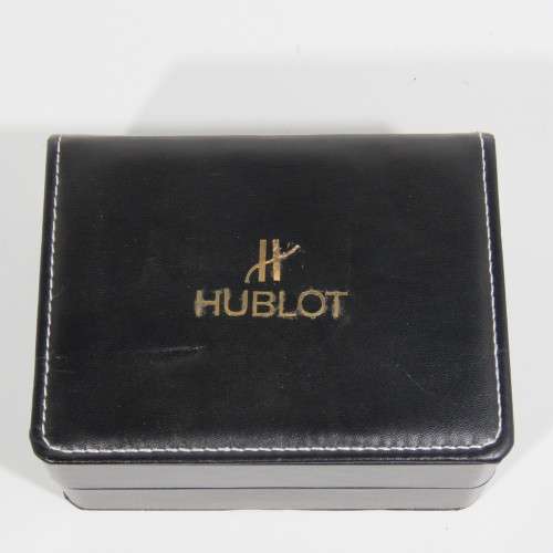 Vinyl watch case with Hublot logo