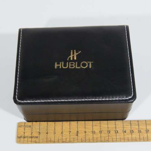Vinyl watch case with Hublot logo
