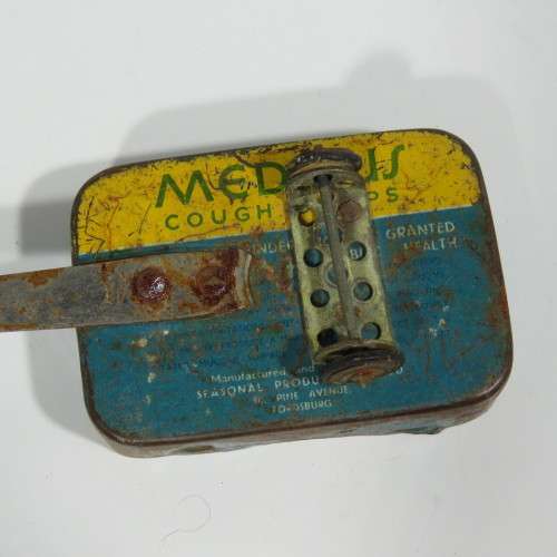 Vintage handmade tin toy trailer