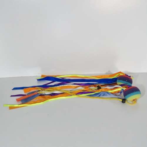 Pair of Artistic Poi Ribbon balls - Length 108 cm