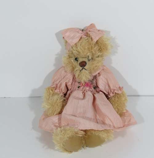 Vintage Victoria Plush teddy bear with glasses - Length 38 cm