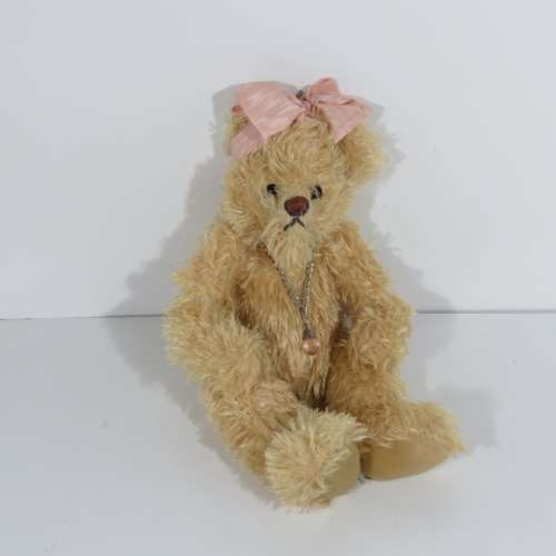 Vintage Victoria Plush teddy bear with glasses - Length 38 cm