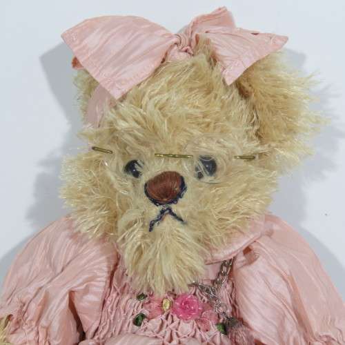 Vintage Victoria Plush teddy bear with glasses - Length 38 cm