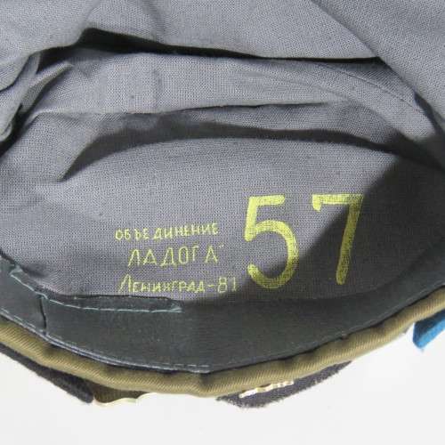 Russian Pilotka cap with over 20 badges - Size 57 cm
