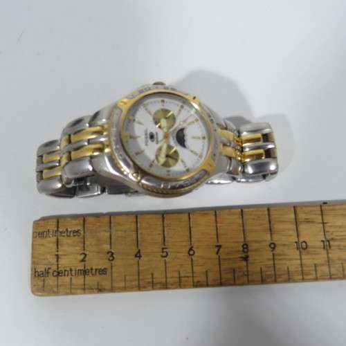 Fossil Blue BQ-9145 quartz mens watch - Scratched lens