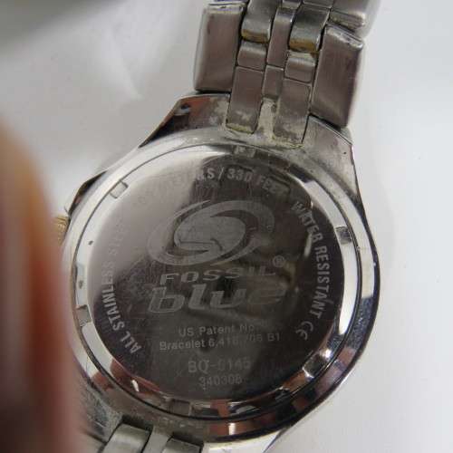 Fossil Blue BQ-9145 quartz mens watch - Scratched lens