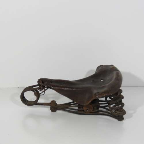 Antique leather bicycle saddle seat