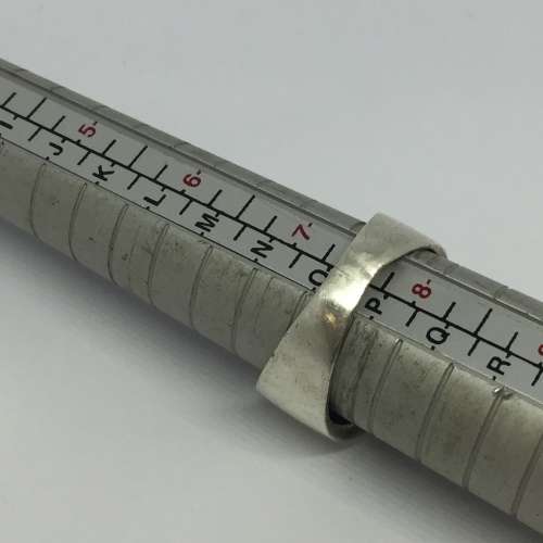 Used sterling silver mens coin ring - weighs 4.4g  - size O 1/2