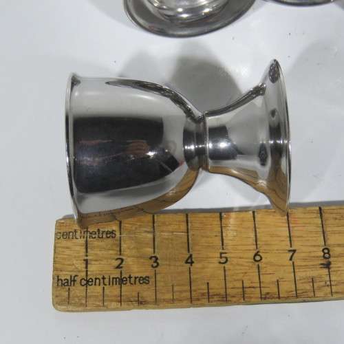 Set of 4 stainless steel egg cup holders