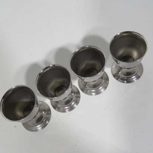 Set of 4 stainless steel egg cup holders