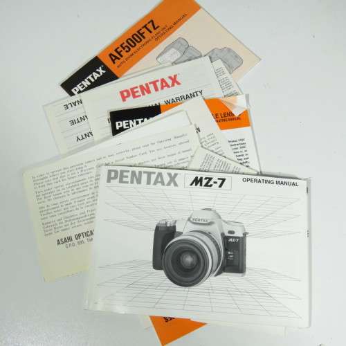 Pentax MZ-7 35mm camera with pentax 28-80 lens, Pentax 100 SMC Pentax 100-300mm lens