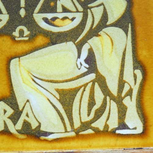 Lieberman pottery framed zodiac tile - LIBRA