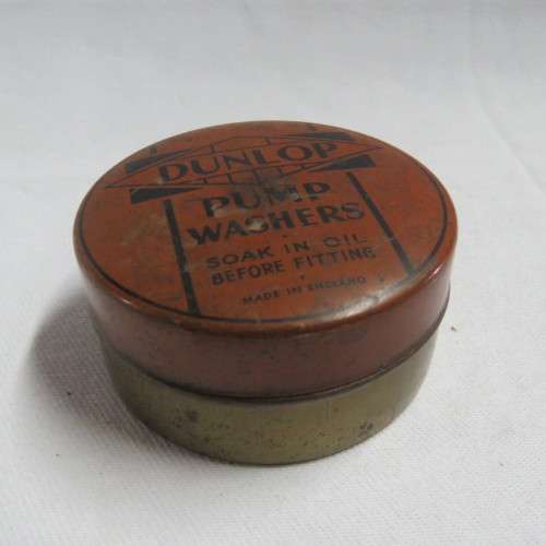 Vintage Dunlop pump washers tin - Empty
