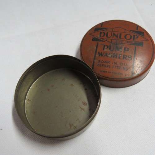 Vintage Dunlop pump washers tin - Empty